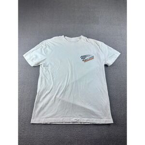 McLaren T-Shirt Men L White Double-Sided Graphic Print Race Cars Back Racing